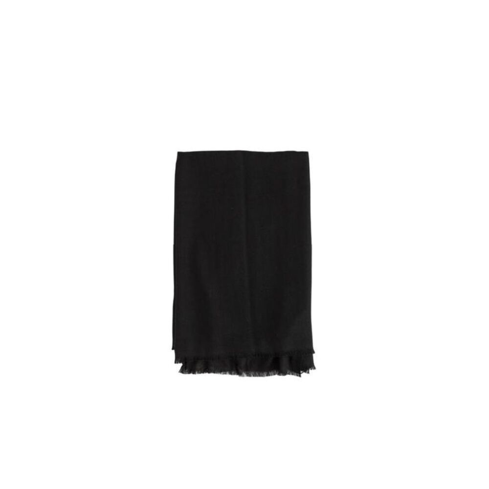 DENIS COLOMB Luxurious Cashmere Blend Stole with Fringed Edges Women BLACK